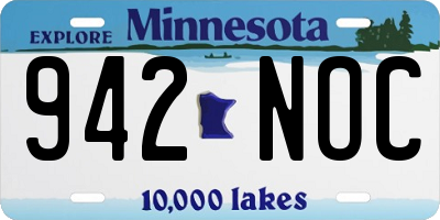 MN license plate 942NOC