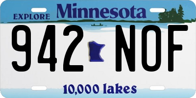 MN license plate 942NOF