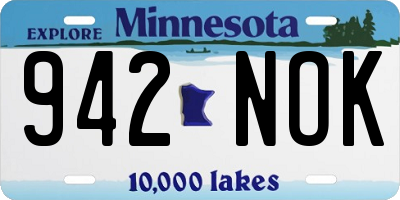 MN license plate 942NOK