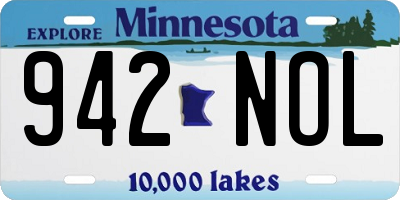 MN license plate 942NOL