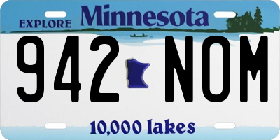 MN license plate 942NOM