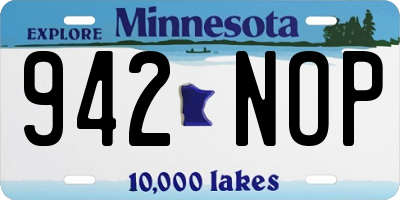 MN license plate 942NOP