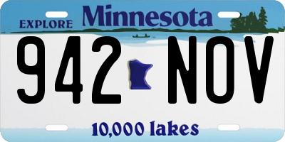 MN license plate 942NOV