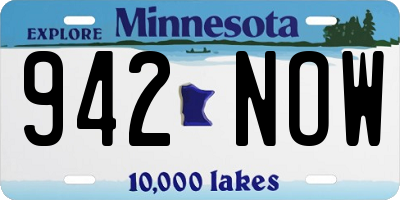 MN license plate 942NOW