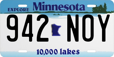 MN license plate 942NOY