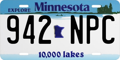 MN license plate 942NPC