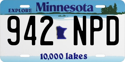 MN license plate 942NPD