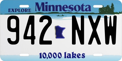 MN license plate 942NXW