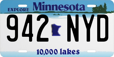 MN license plate 942NYD