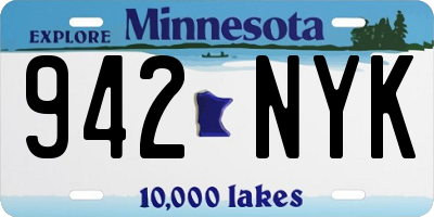 MN license plate 942NYK