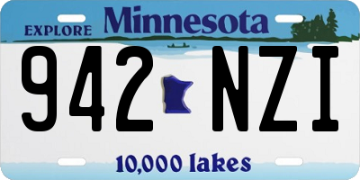 MN license plate 942NZI