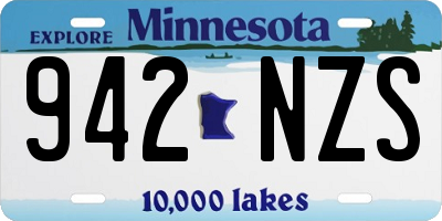 MN license plate 942NZS