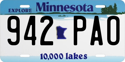 MN license plate 942PAO