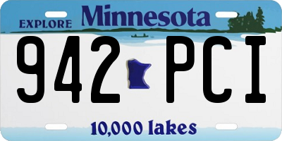 MN license plate 942PCI