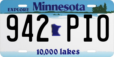 MN license plate 942PIO