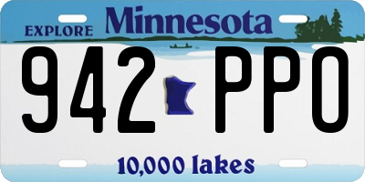 MN license plate 942PPO