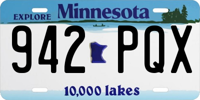 MN license plate 942PQX