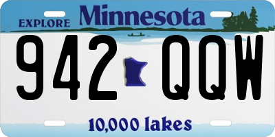 MN license plate 942QQW