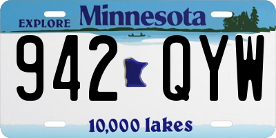 MN license plate 942QYW