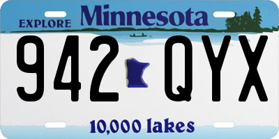 MN license plate 942QYX