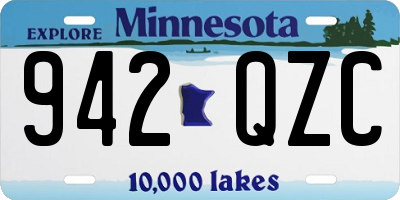 MN license plate 942QZC