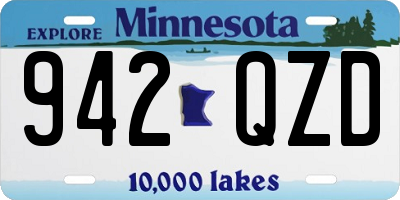 MN license plate 942QZD