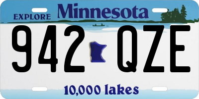 MN license plate 942QZE