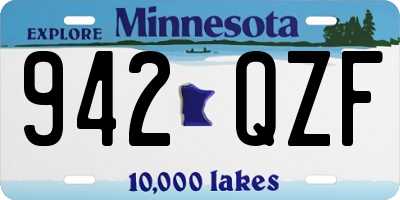 MN license plate 942QZF