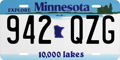 MN license plate 942QZG