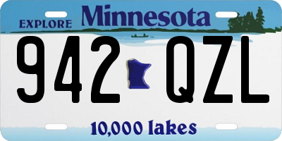 MN license plate 942QZL