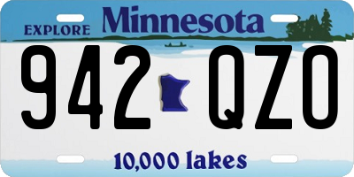 MN license plate 942QZO