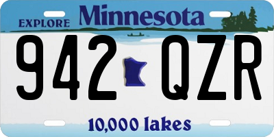 MN license plate 942QZR