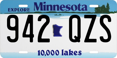 MN license plate 942QZS