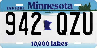 MN license plate 942QZU