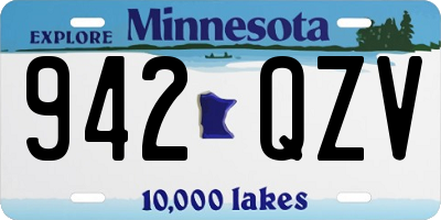 MN license plate 942QZV