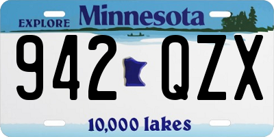 MN license plate 942QZX