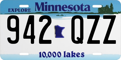 MN license plate 942QZZ