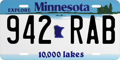 MN license plate 942RAB