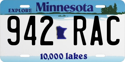 MN license plate 942RAC