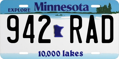 MN license plate 942RAD