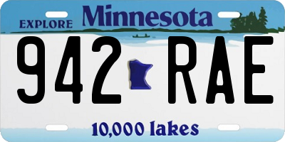 MN license plate 942RAE