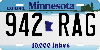 MN license plate 942RAG