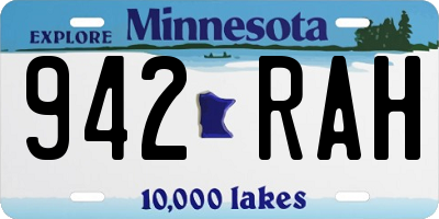 MN license plate 942RAH