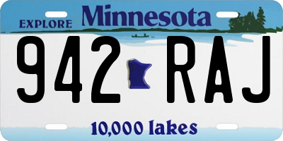 MN license plate 942RAJ