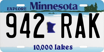 MN license plate 942RAK