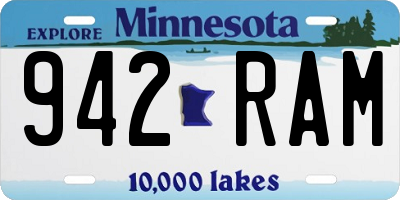 MN license plate 942RAM