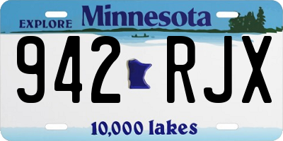 MN license plate 942RJX