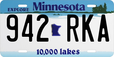 MN license plate 942RKA