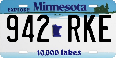 MN license plate 942RKE