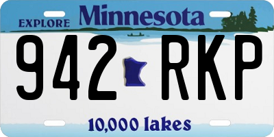 MN license plate 942RKP